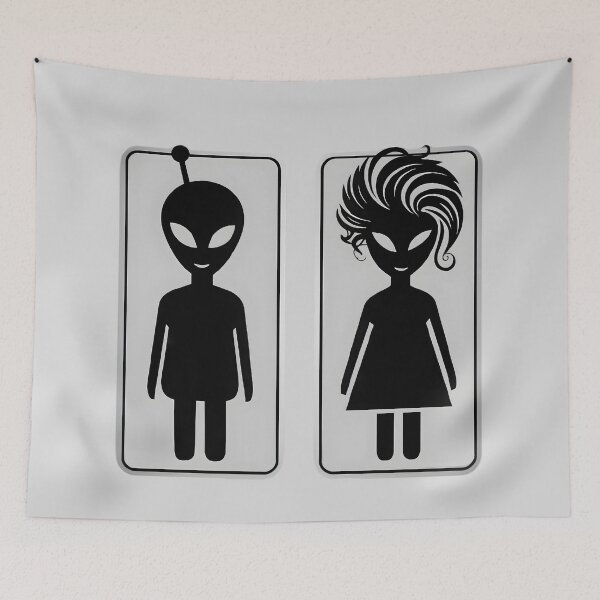 Item preview, Original Alien Bathroom Door Signs Funny Restroom Sign Men Women Set designed and sold by Nabucodonoshop.