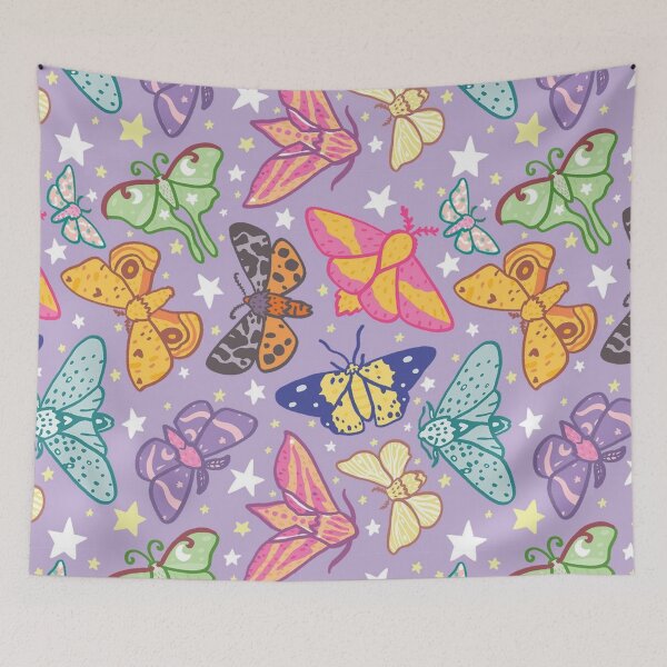 Item preview, Purple rainbow lunar moth pattern designed and sold by Madison Creates.