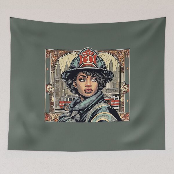 Item preview, Woman Firefighter - Art Nouveau designed and sold by deusrex007.