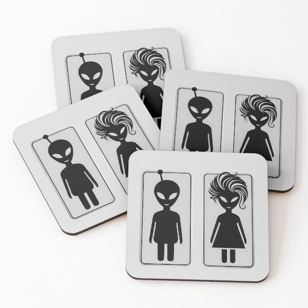 Item preview, Original Alien Bathroom Door Signs Funny Restroom Sign Men Women Set designed and sold by Nabucodonoshop.