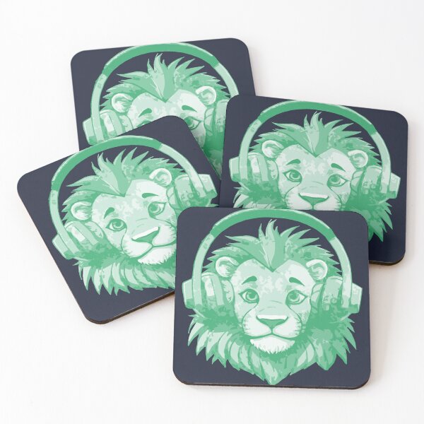 Item preview, Lion Big Cat in Headphones Listening to Music designed and sold by kinpirks.