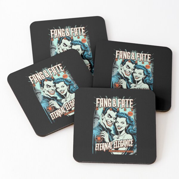 Item preview, Funny Vampire Couple Halloween Fang Fate Magazine Cover designed and sold by GrandeDuc.