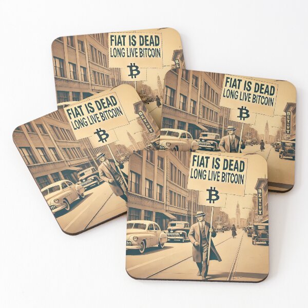 Item preview, Fiat is Dead Long Live Bitcoin BTC Vintage Advertisement designed and sold by NoCompetition.