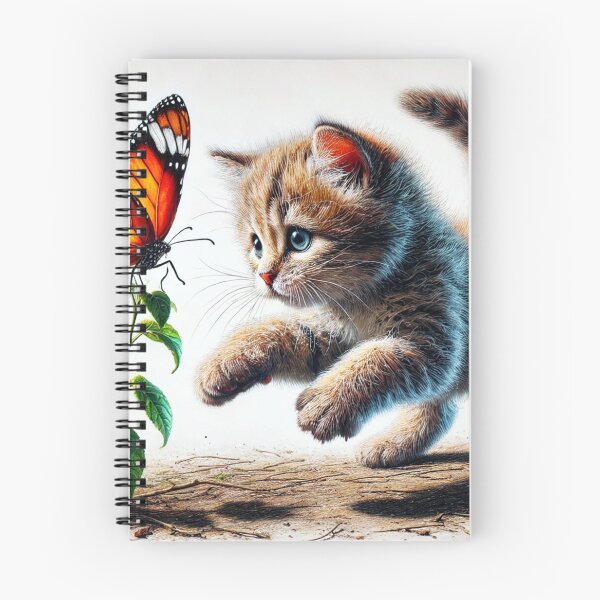 Item preview, a small cat pouncing at a butterfly  designed and sold by Dragon-Kingdom.
