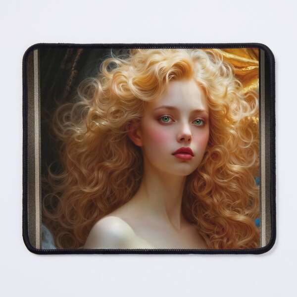 Item preview, A Captivating Ethereal Beauty With Golden Curls Captivating AI Concept Art by Xzendor7 designed and sold by Xzendor7 Digital Art Creations.