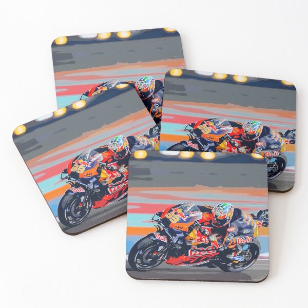 Artikelvorschau, Brad Binder hängt an seinem 2024er MotoGP-Motorrad durch die Kurven Aquarell entworfen und verkauft von Rodissimus1984.