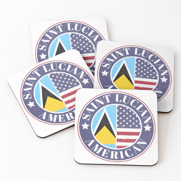Item preview, Proud Saint Lucian-American Badge - Saint Lucia Flag designed and sold by chrisrivait.