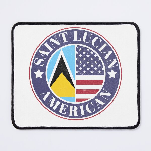 Item preview, Proud Saint Lucian-American Badge - Saint Lucia Flag designed and sold by chrisrivait.