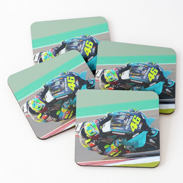 Item preview, Valentino Rossi racing his 2021 MotoGP motorcycle at Qatar watercolor designed and sold by Rodissimus1984.