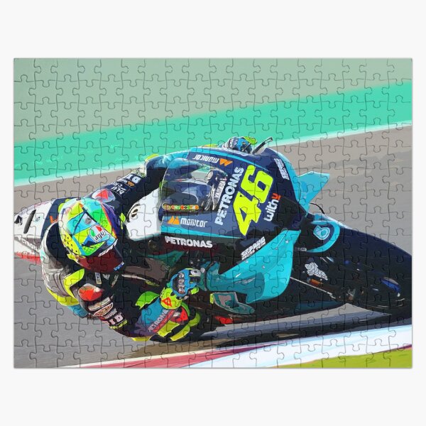 Item preview, Valentino Rossi racing his 2021 MotoGP motorcycle at Qatar watercolor designed and sold by Rodissimus1984.