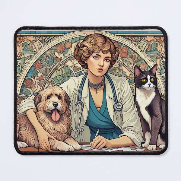 Item preview, Woman Veterinarian - Art Nouveau designed and sold by deusrex007.