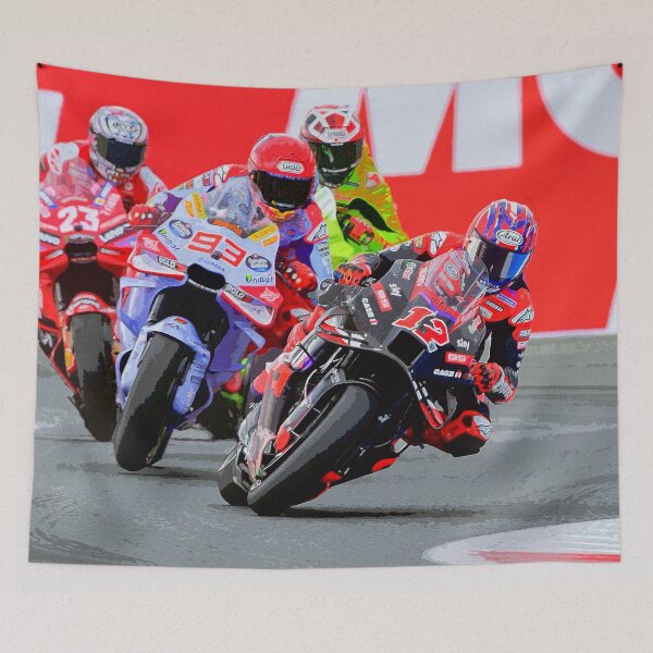 Item preview, Maverick Vinales being chased during the Dutch TT in Assen 2024 watercolor designed and sold by Rodissimus1984.