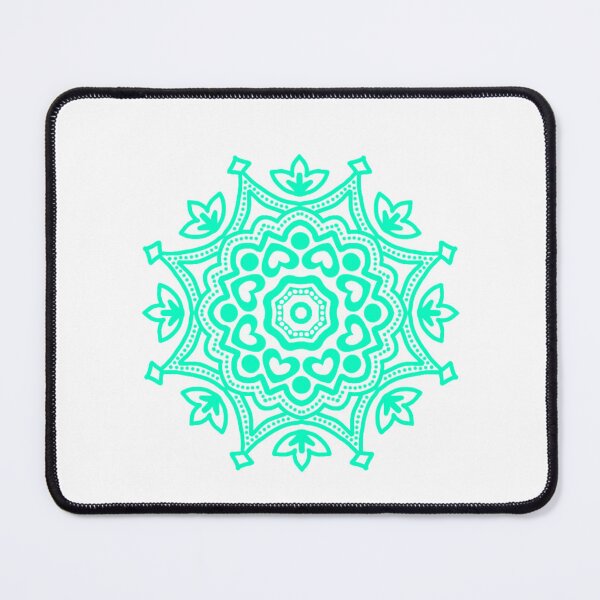 Item preview, Aqua circular folk motif designed and sold by Kalpa.