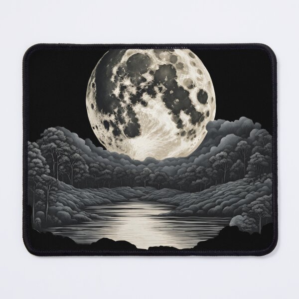 Item preview, Night Landscape with Full Moon over a Tranquil Lake designed and sold by Krystian9809.
