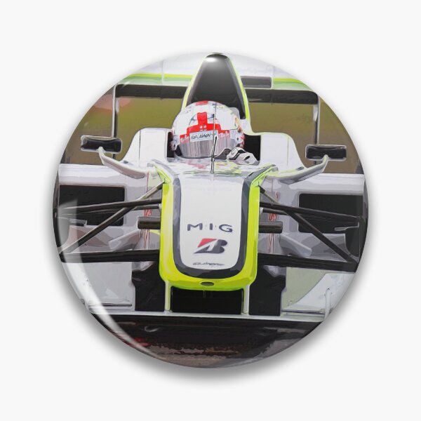 Item preview, Jenson Button racing in his Brawn GP 2009 F1 car during the British Grand Prix at Silverstone watercolor designed and sold by Rodissimus1984.