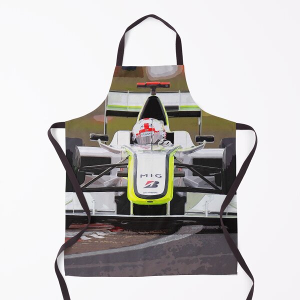 Item preview, Jenson Button racing in his Brawn GP 2009 F1 car during the British Grand Prix at Silverstone watercolor designed and sold by Rodissimus1984.