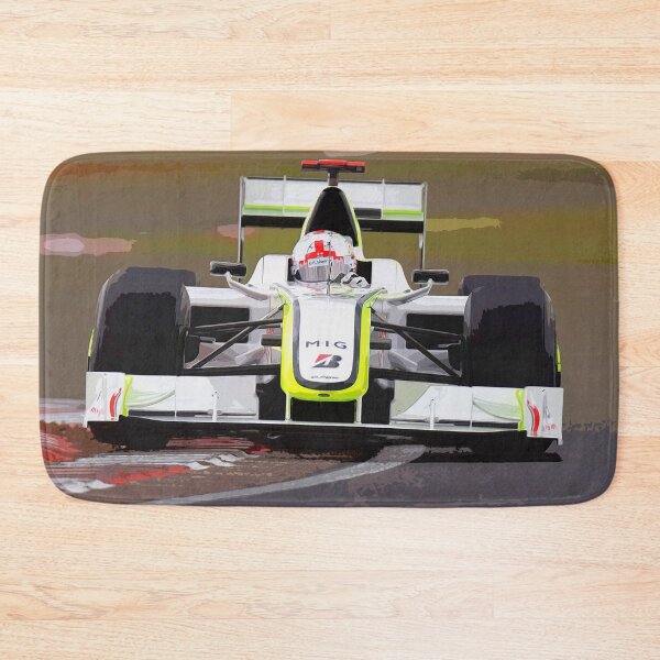 Item preview, Jenson Button racing in his Brawn GP 2009 F1 car during the British Grand Prix at Silverstone watercolor designed and sold by Rodissimus1984.