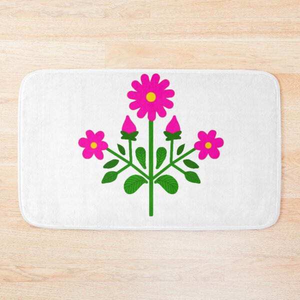 Item preview, Pink floral folk motif designed and sold by Kalpa.