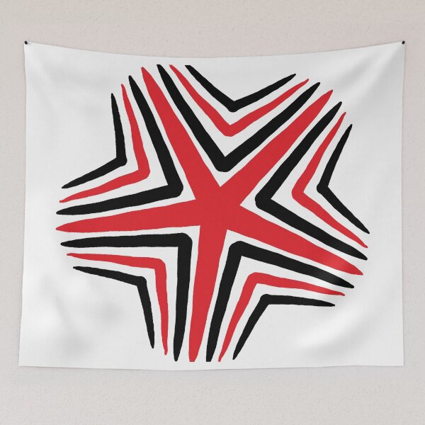 Item preview,  abstract star design, featuring strong red and black colors. designed and sold by HEMRO.