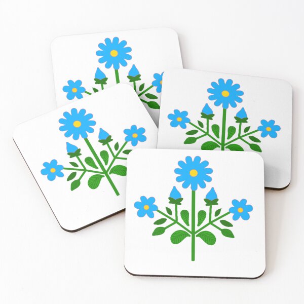 Item preview, Blue floral folk motif designed and sold by Kalpa.
