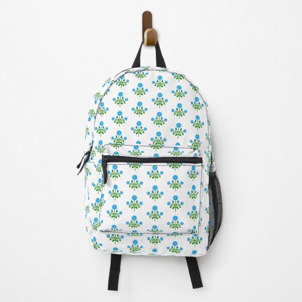Item preview, Blue floral folk motif designed and sold by Kalpa.