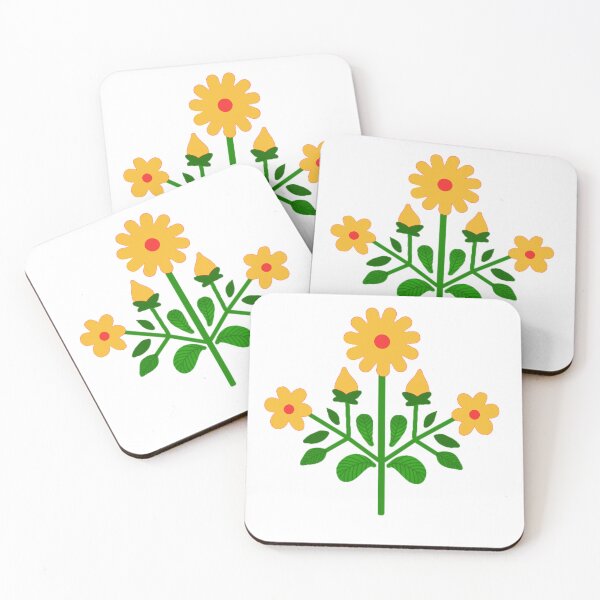 Item preview, Yellow floral folk motif designed and sold by Kalpa.