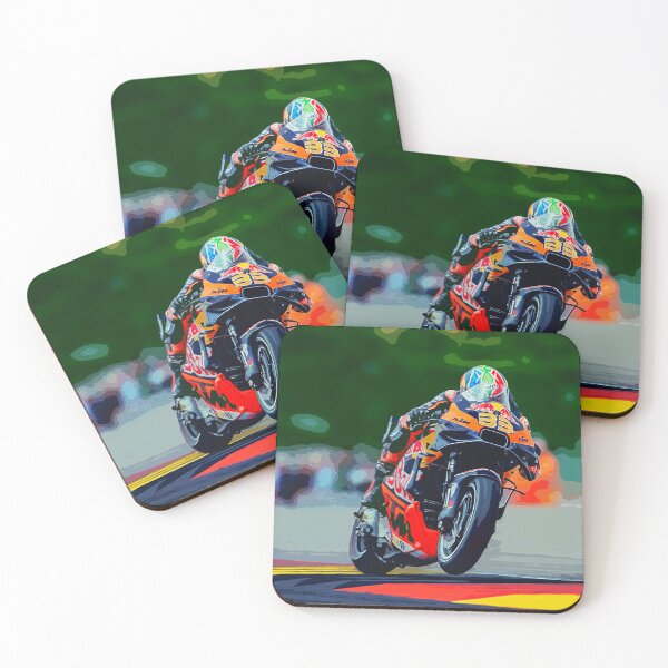 Artikelvorschau, Brad Binder hängt während des Großen Preises von Deutschland an seinem MotoGP-Motorrad 2024 – Aquarell entworfen und verkauft von Rodissimus1984.