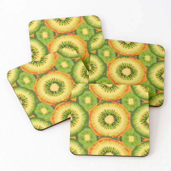 Item preview, Green Kiwi Slices Pattern, Modern Painted All Over Print designed and sold by patterncrow.
