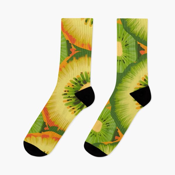 Item preview, Green Kiwi Slices Pattern, Modern Painted All Over Print designed and sold by patterncrow.