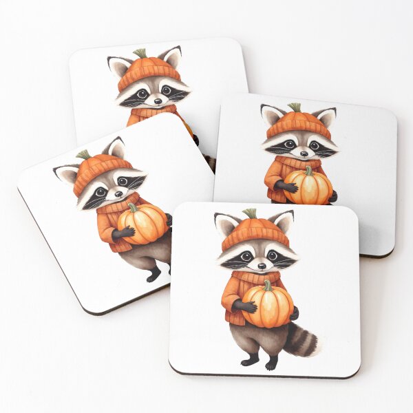 Item preview, Whimsical Watercolor Raccoon With Pumpkin designed and sold by Victoria Riabov.
