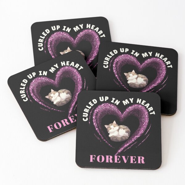 Item preview, Curled Up In My Heart Forever Cat Lovers Pet Loss Grief  designed and sold by StudioTina.