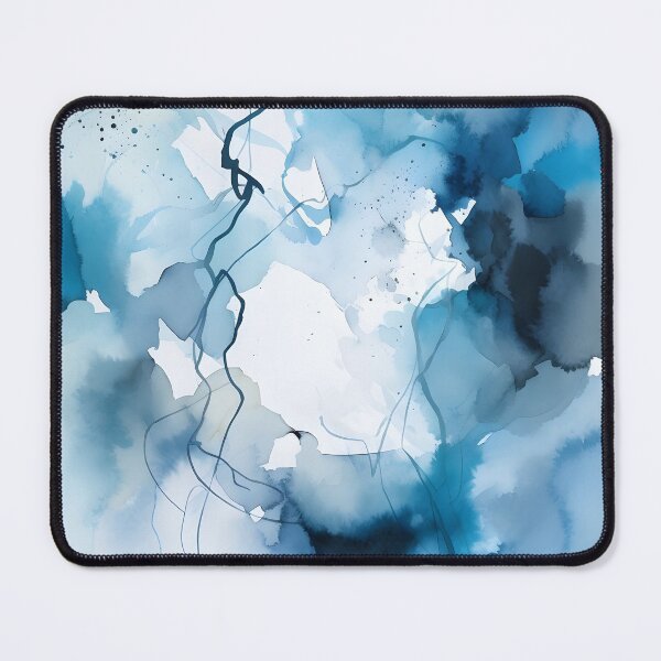 Item preview, Blue Watercolor Abstract, Cloudy Squiggle Portal, Sad Emotional Bedroom Art designed and sold by Lightweav.