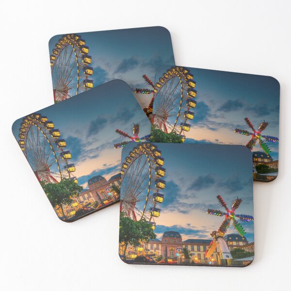 Item preview, Darmstadt: Heinerfest on the market square after dusk designed and sold by pixxelmixx.