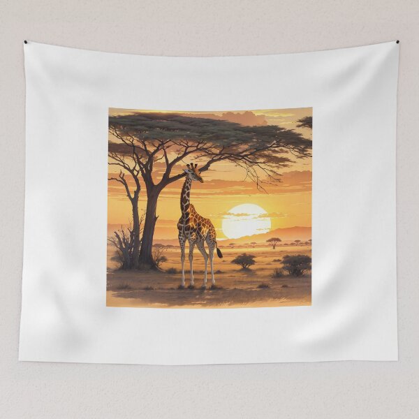Item preview, giraffe at sunset designed and sold by eriktartufo.