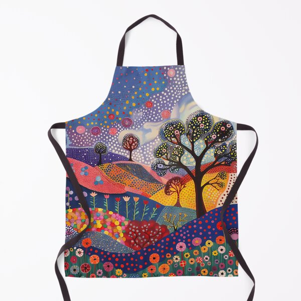 Item preview, Folk Art Glowing Floral Landscape with Polka Dots designed and sold by Neika Shimm Designs.