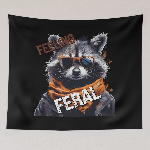 Item preview, Sintiendo mapache salvaje designed and sold by ArtFeverShop.