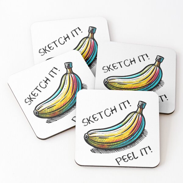 Item preview, Sketch it! Peel that! - banana sketch style designed and sold by Funny-Banana.