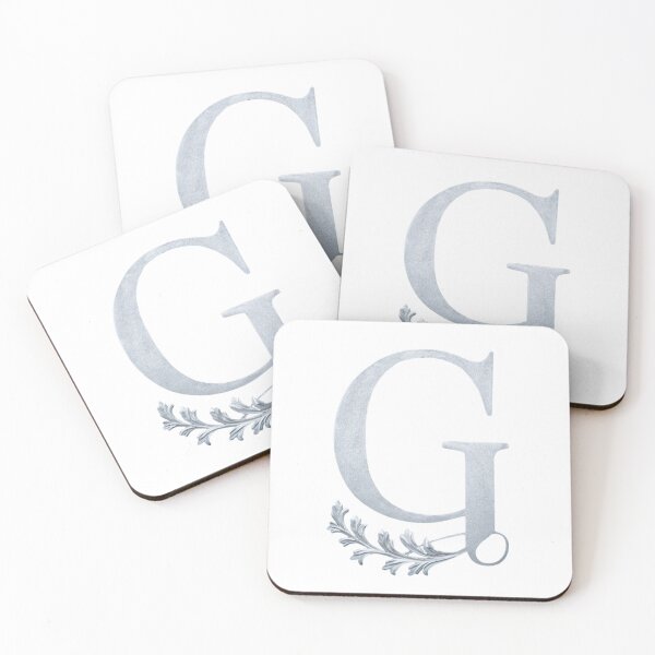 Item preview, Luxury Floral Monogram G: Elegant Grey and Silver Typography designed and sold by Fil4.