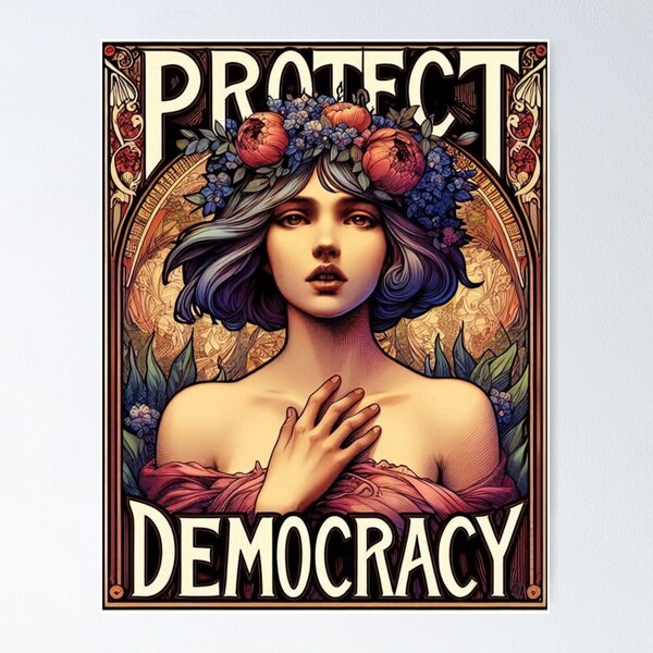 Item preview, Protect Democracy | Political and Feminist Activism Art for 2024 designed and sold by litchick1977.