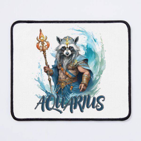 Item preview, Aquarius, raccoon, zodiac sign, sea king designed and sold by Eamornia.