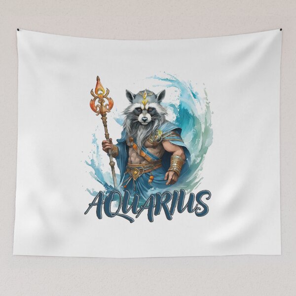 Item preview, Aquarius, raccoon, zodiac sign, sea king designed and sold by Eamornia.