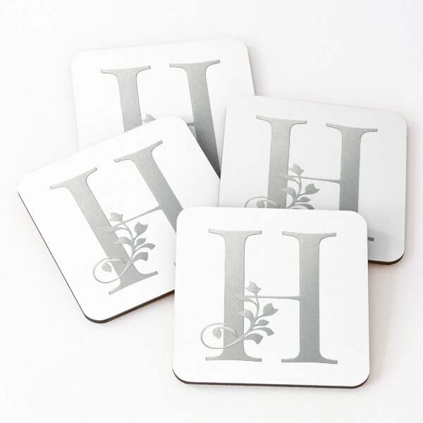 Item preview, Luxury Floral Monogram H: Elegant Grey and Silver Typography designed and sold by Fil4.
