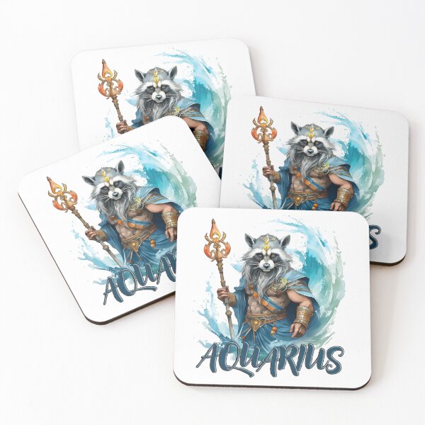 Item preview, Aquarius, raccoon, zodiac sign, sea king designed and sold by Eamornia.