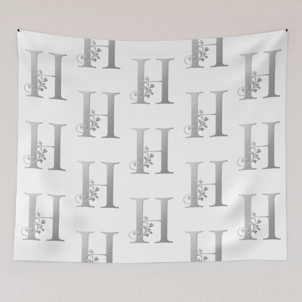 Item preview, Luxury Floral Monogram H: Elegant Grey and Silver Typography designed and sold by Fil4.