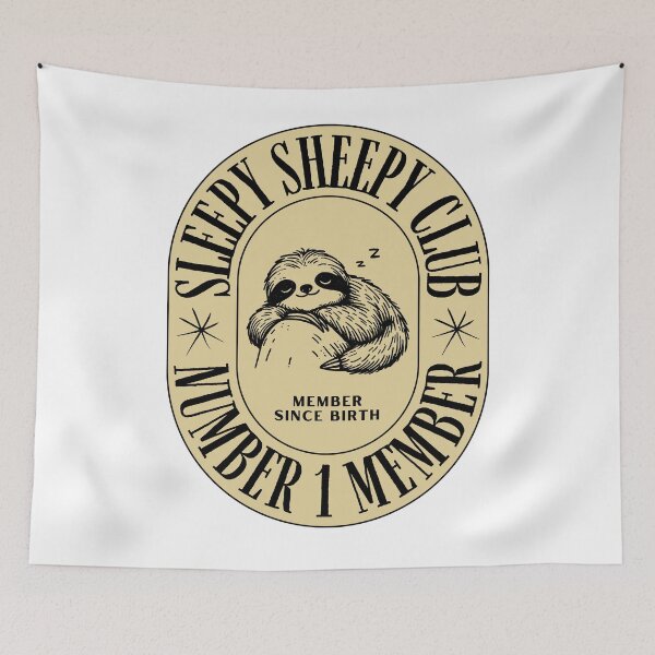 Item preview, Sleepy Sheepy Club Sloth designed and sold by HerkDesigns.
