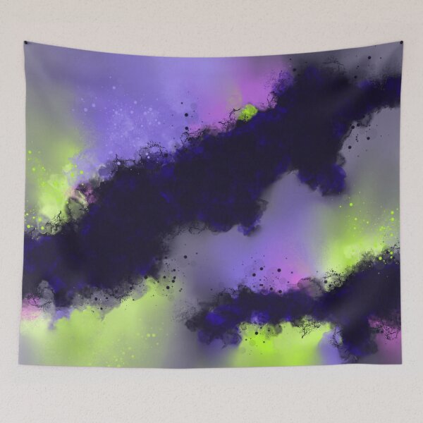 Item preview, Nebulous Storm - Purple Yellow Black Abstract designed and sold by Joey Santiago.