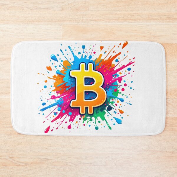 Item preview, Colorful Bitcoin BTC Cryptocurrency logo splash designed and sold by NoCompetition.