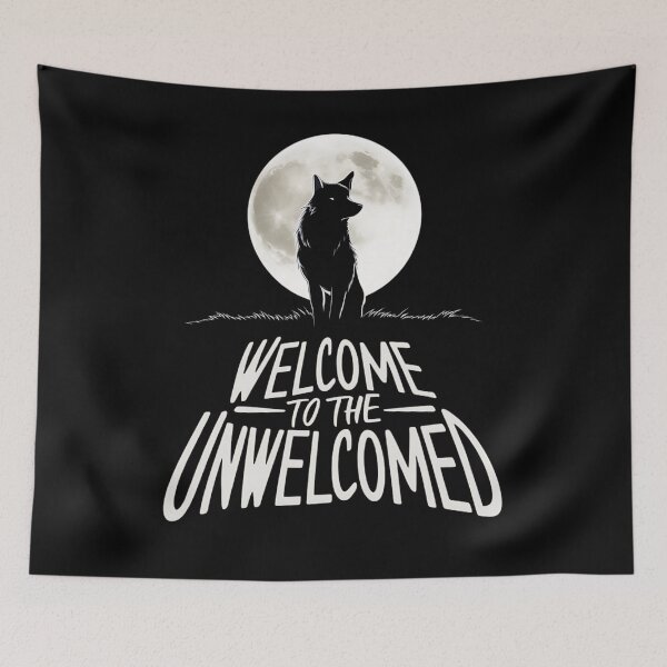 Item preview, A Wolf Stands Proudly In Front Of The Moon designed and sold by MALIKABO.