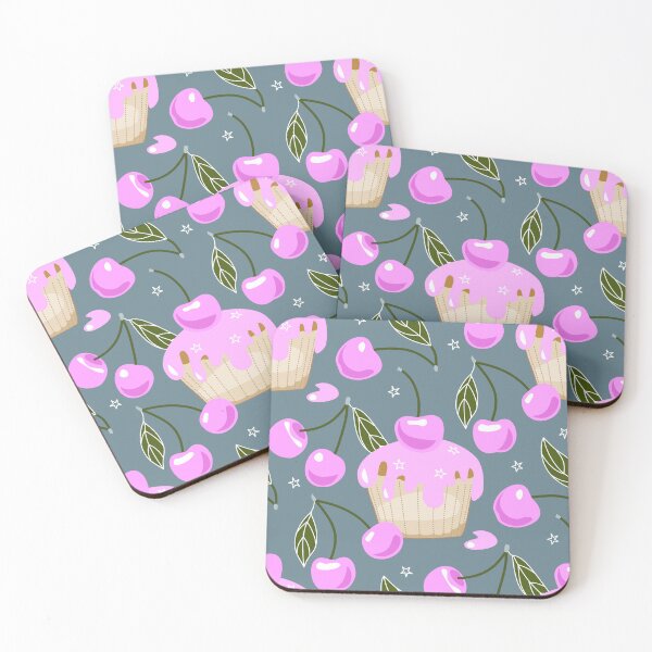 Item preview, pink cherry cupcakes designed and sold by kobyakov.