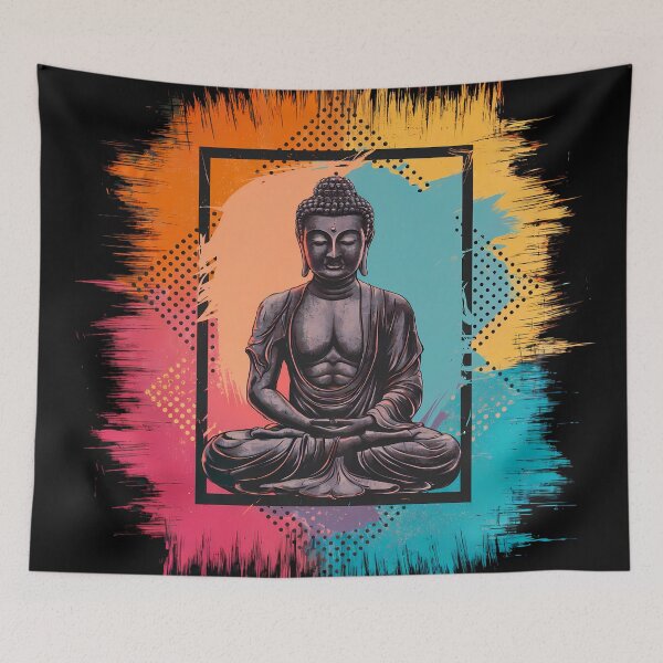 Item preview, Meditating Buddha Abstract Art designed and sold by RedTamah.